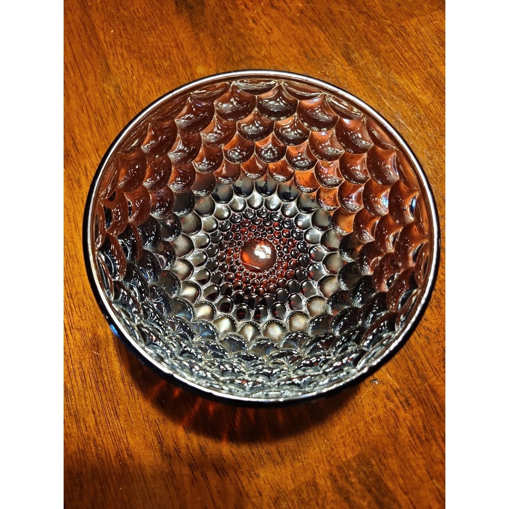 Antique Westmoreland Amethyst Carnival Glass Scales Pattern Bowl 1909 Iridescent
